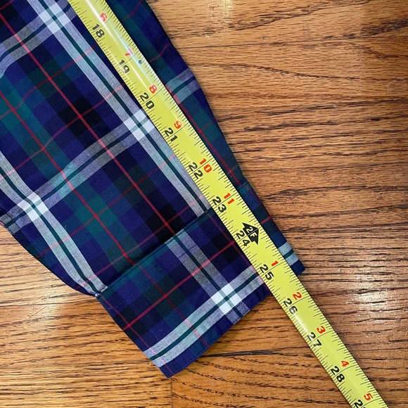 NEW Chaps Mens Shirt Green Navy Plaid Sz L Long Sleeve Button Down Easy Care - Picture 6 of 9